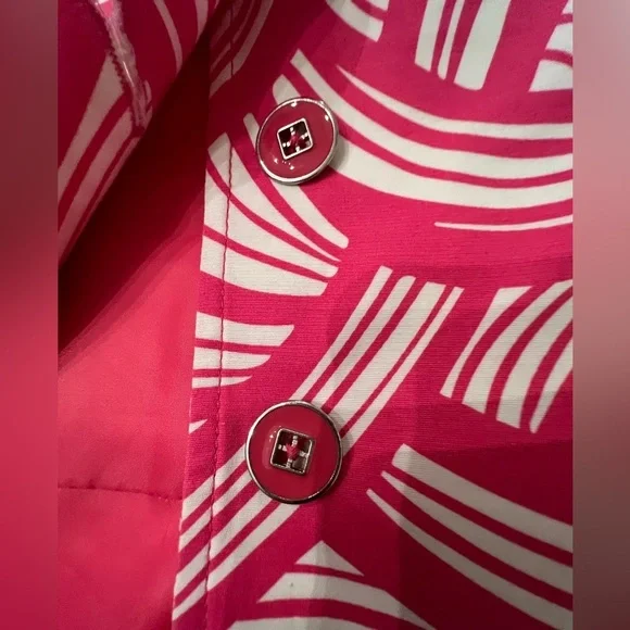 RAFELLA PINK AND WHITE DESIGN SIZE LARGE BLAZER/NOTCHED COLLAR   SINGLE BREASTED - Picture 8 of 8